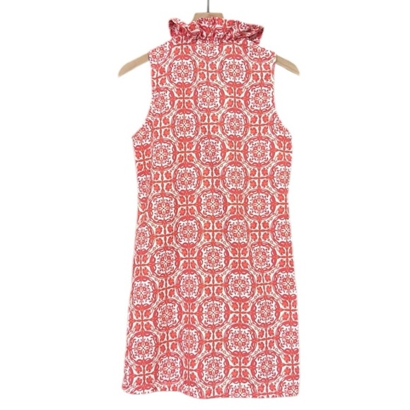 Mud Pie Pink Whitney Sleeveless Ruffle Neck Dress Size Small - Picture 5 of 10